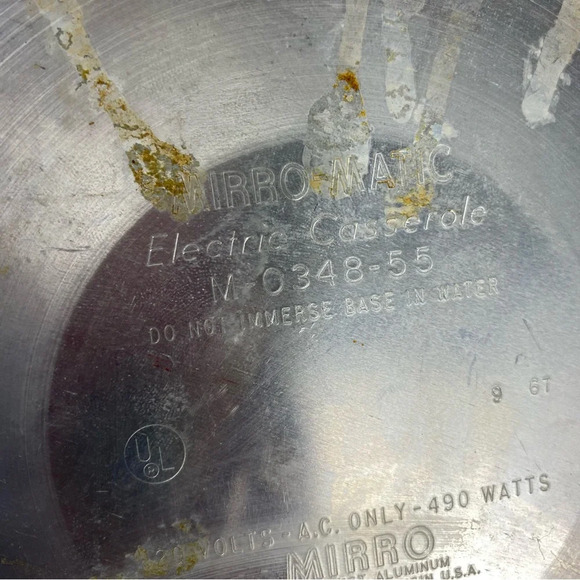 Vintage Mirro-Matic Aluminum Electric Casserole Cooker Tested SEE ALL - Picture 5 of 8